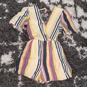 Tricia Girl Girls Multi Colored Striped Kids One Piece Romper - 7